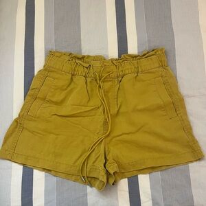 LOFT High Waist Mustard Shorts